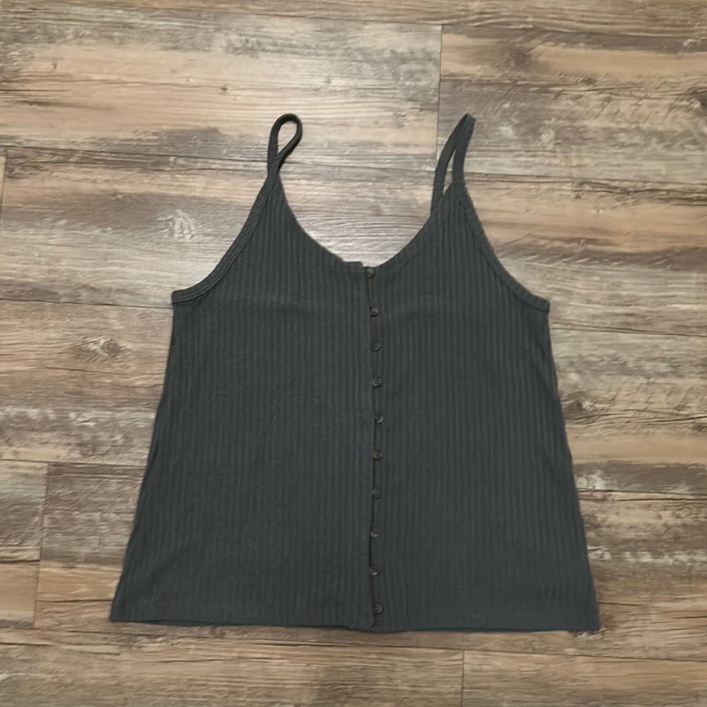 AEO olive button tank top NWT